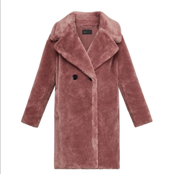 Bcbgmaxazria Faux Fur Coat. Cream - Picture 7 of 8